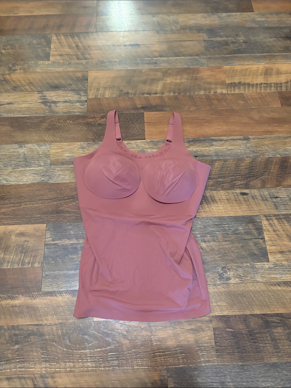 Evelyn & Bobbie Lace Trim Bra Cammi Seamless Support Tank Top - Rose